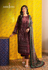 Asim Jofa Aira Summer Prints Ajar-34 Embroidered Lawn 3 Pcs