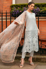 Hemline Odyssey By Mushq Unstitched 3 Piece Luxury Emb Lawn Suit-HMC-11-Nightingale Noir