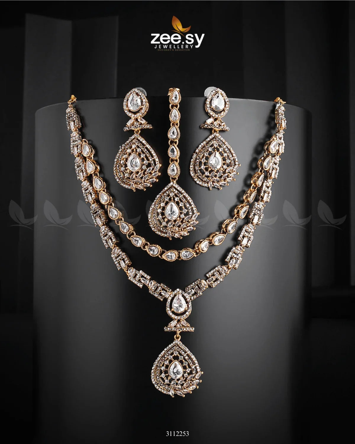 Zinnia Necklace Sets White - Zeesy Jewellery