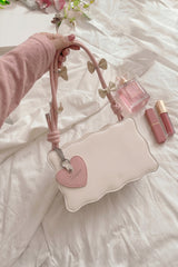 Fineur Handbag Baggie - Off White (Pink Strap)