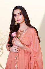 Kalidaar Frocks By Asma & Sidra Stitched Formals Suit-PEACH DECENCY