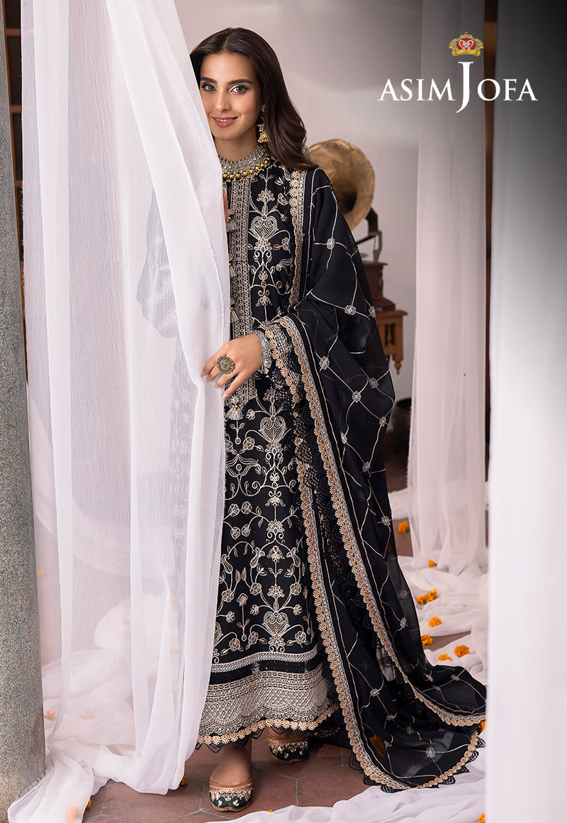 Asim Jofa Shadow Work '23 Ajsw-27 Embroidered Poly Viscose 3 Pcs