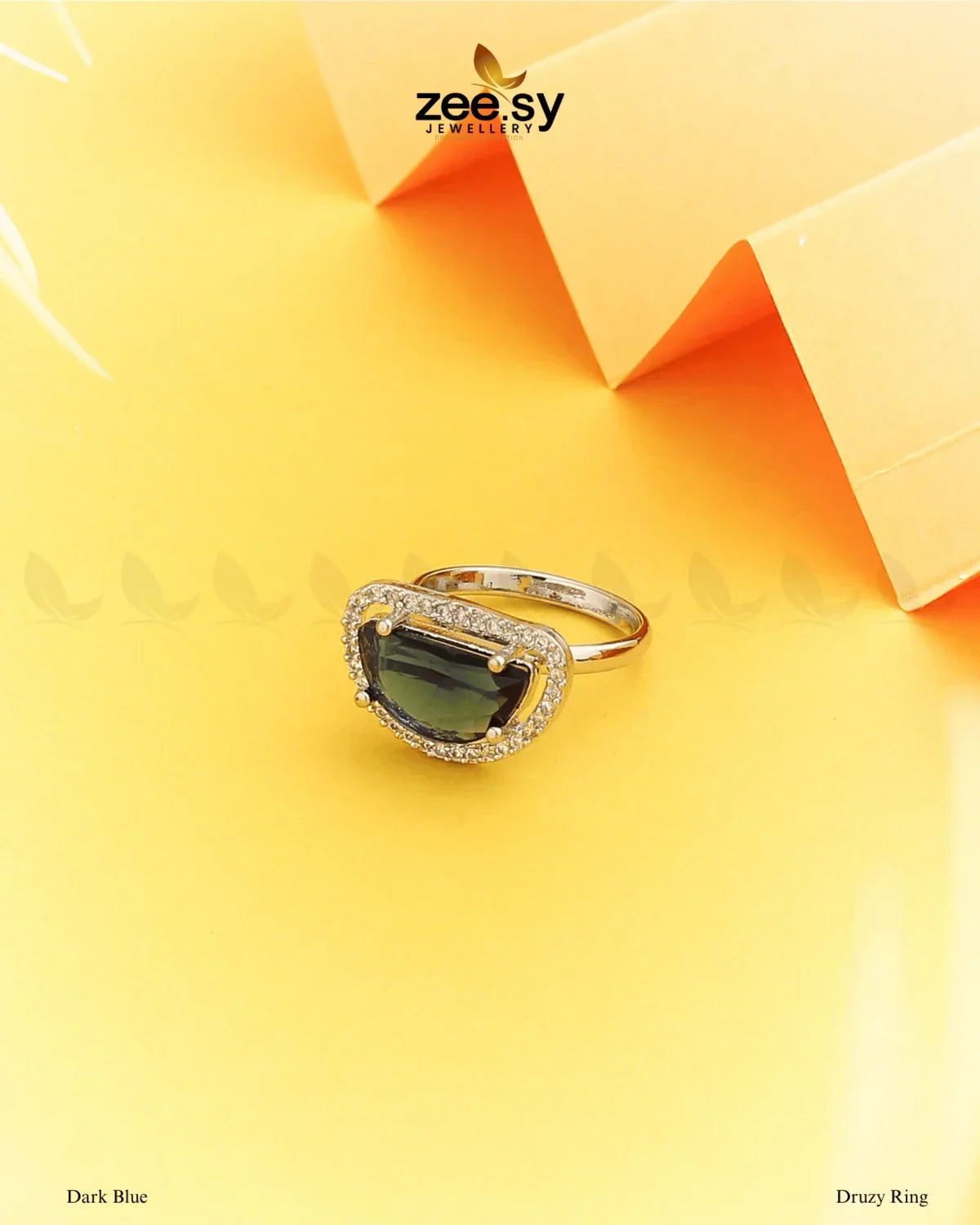 Druzy Ring Dark Blue - Zeesy Jewellery