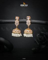 Bloom Jhumka Earrings Champagne - Zeesy Jewellery
