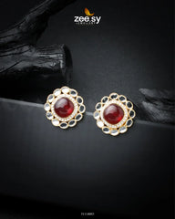 Zewar Earrings Red - Zeesy Jewellery