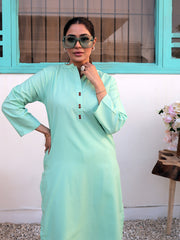 Tng By Md Solid Co Ords Collection-Haniya  (Aqua Marine/Collar)