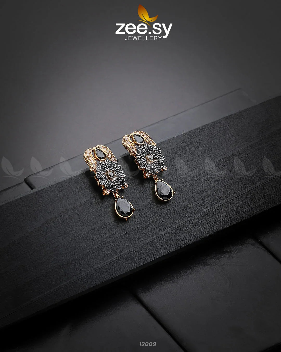 Sunflower Earrings Black - Zeesy Jewellery