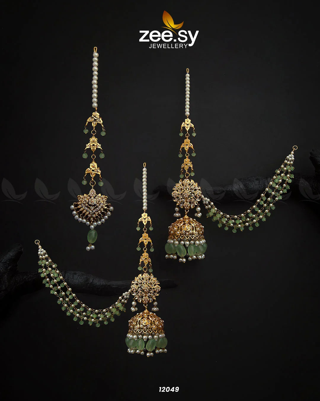 Glamourous Jhumka Earrings Mint Green - Zeesy Jewellery