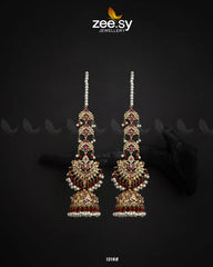 Adorable Jhumki Earrings Red & green - Zeesy Jewellery