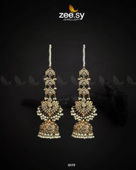 Adorable Jhumki Earrings White - Zeesy Jewellery