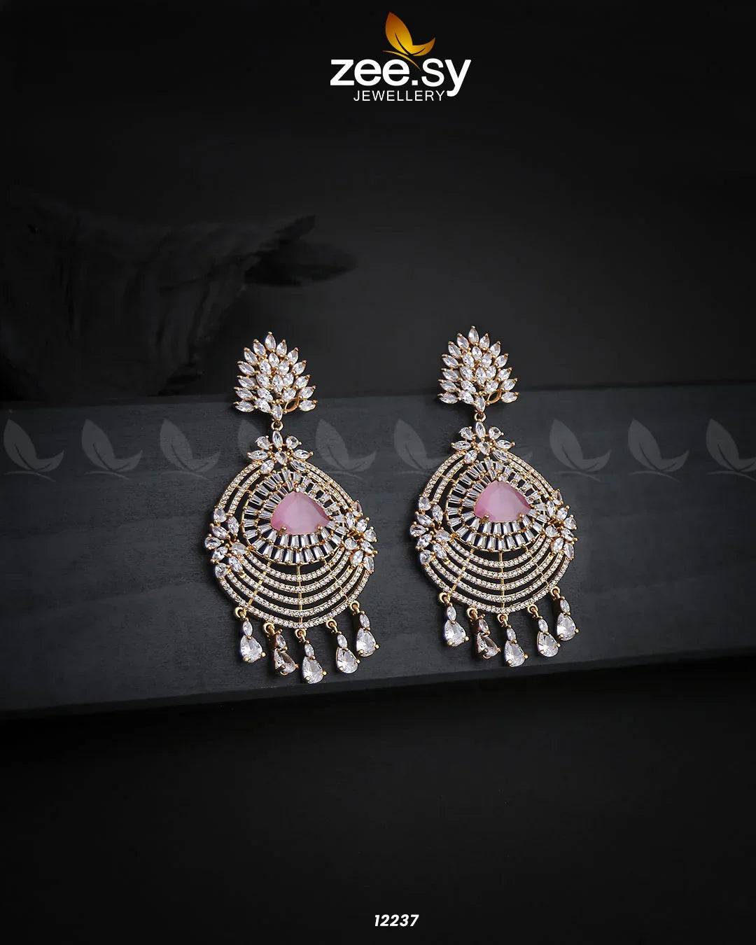 EARRINGS-0559 Golden Pink - Zeesy Jewellery