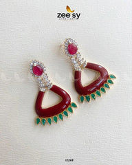Earrings-0586 Ruby - Zeesy Jewellery