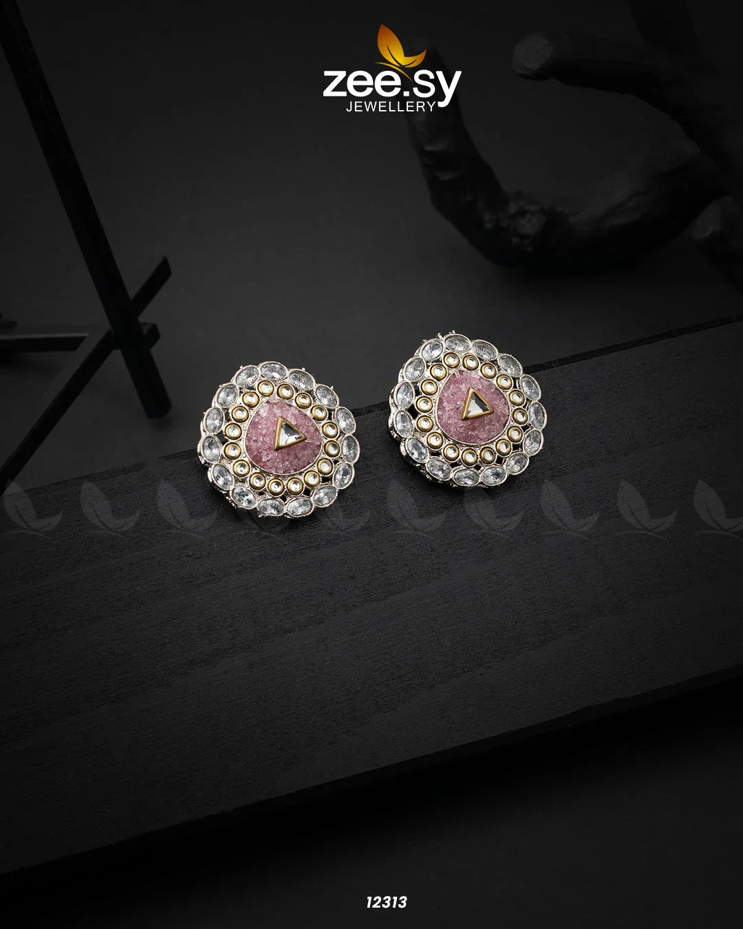 Granite Earrings Pink - Zeesy Jewellery