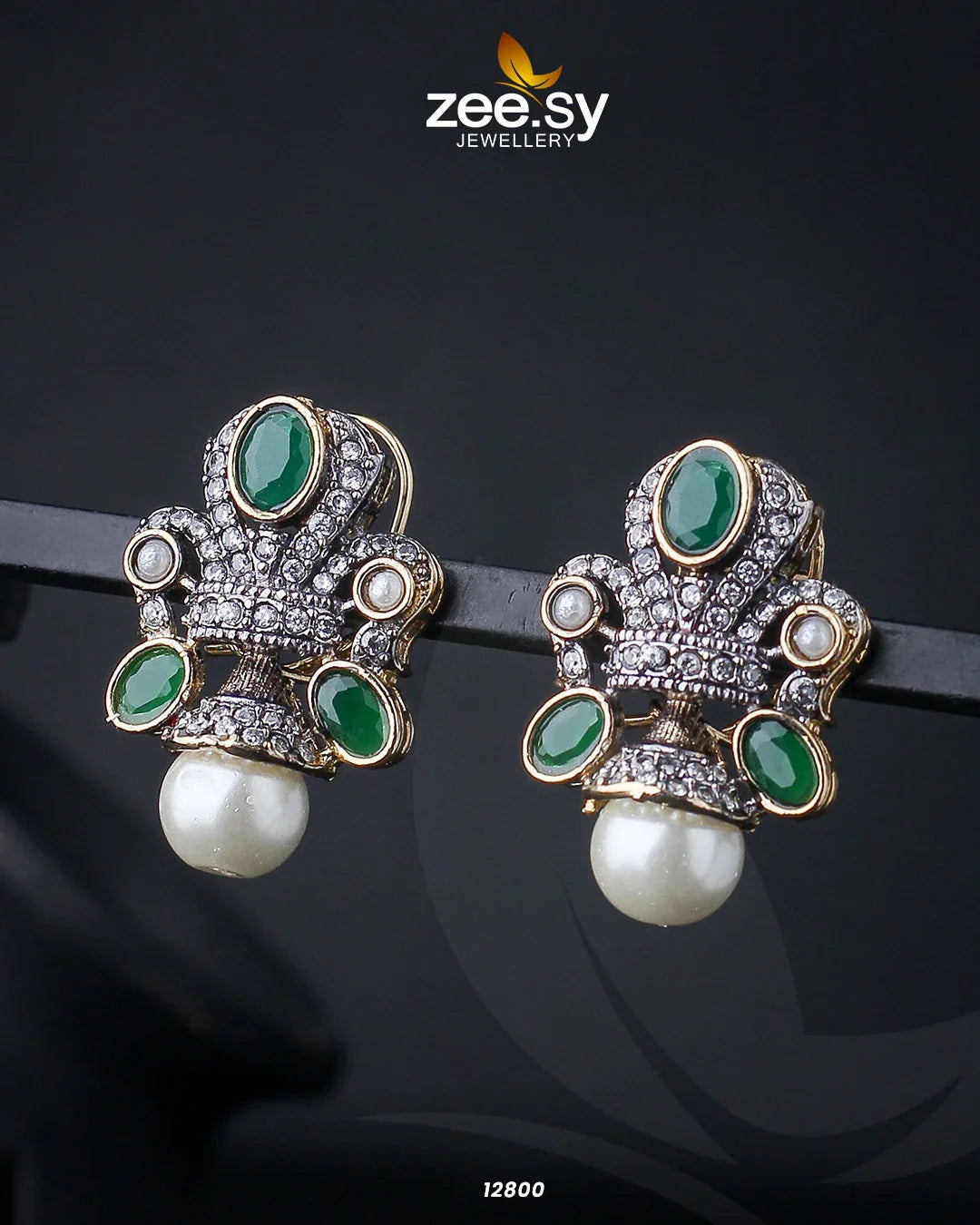 Pearl Drop Tops Golden Green - Zeesy Jewellery