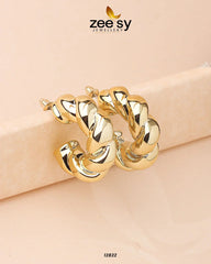 Twisted Hoop Earring Golden - Zeesy Jewellery