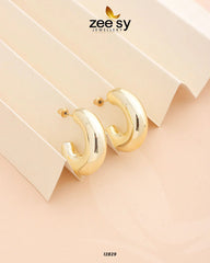 C-Type Stud Earrings Golden - Zeesy Jewellery