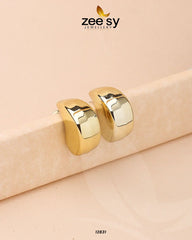 Crescent Hoop Earrings Golden - Zeesy Jewellery