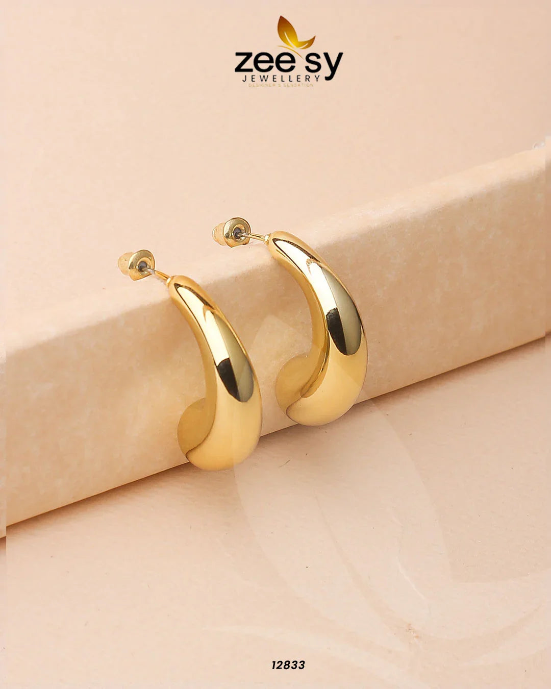 Elysian Earrings Golden - Zeesy Jewellery