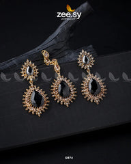 Lupine Earrings Golden Black - Zeesy Jewellery