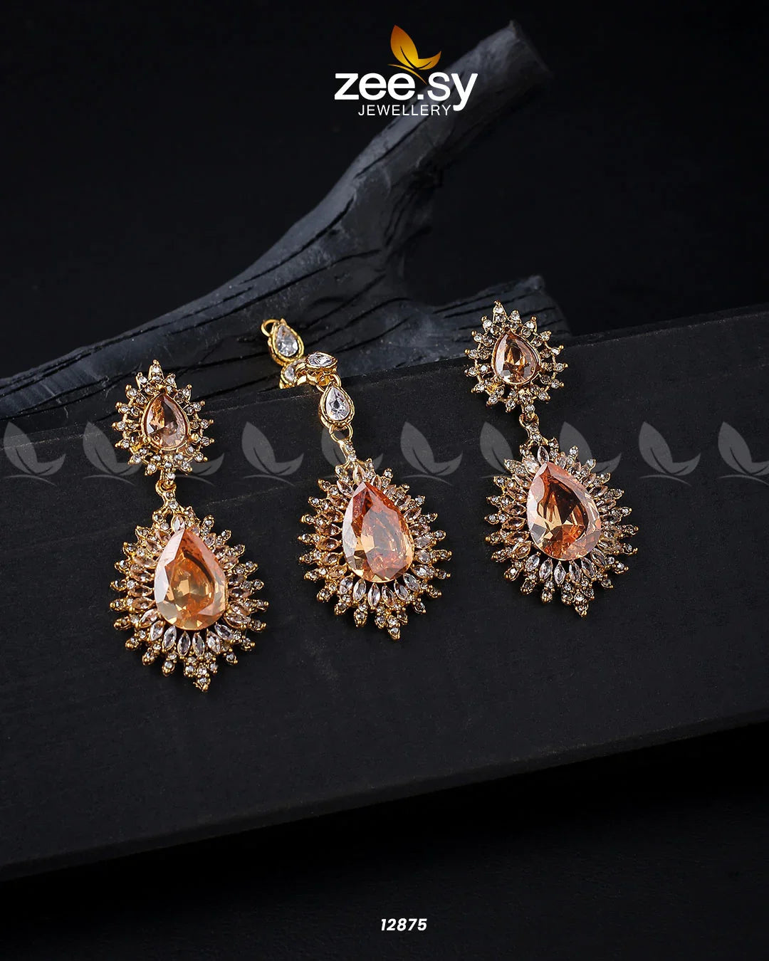 Lupine Earrings Golden Champagne - Zeesy Jewellery