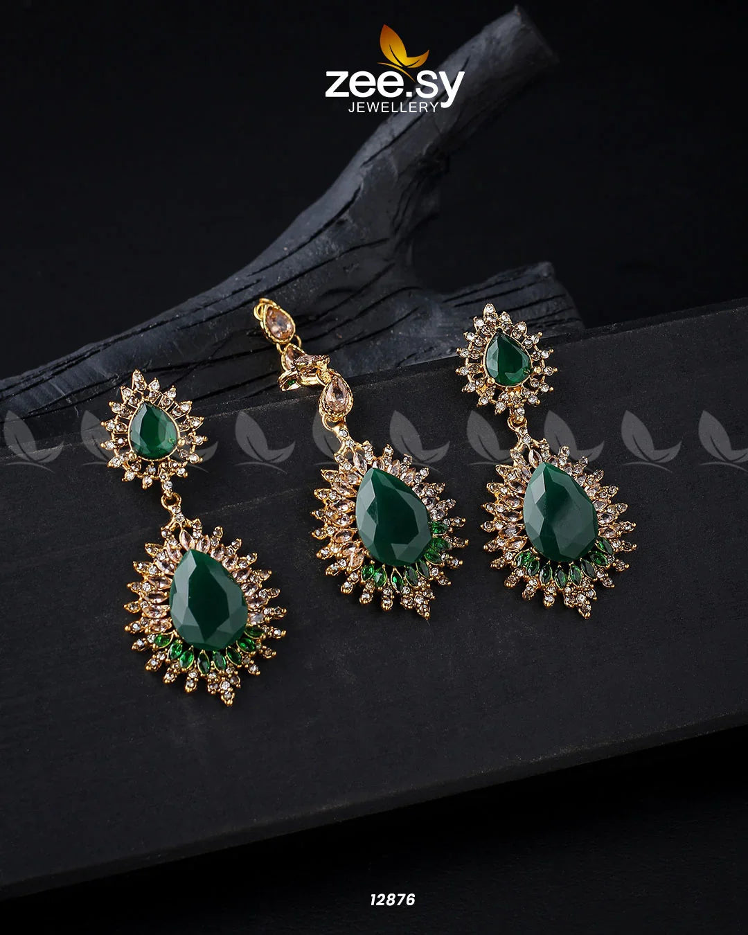 Lupine Earrings Golden Green - Zeesy Jewellery