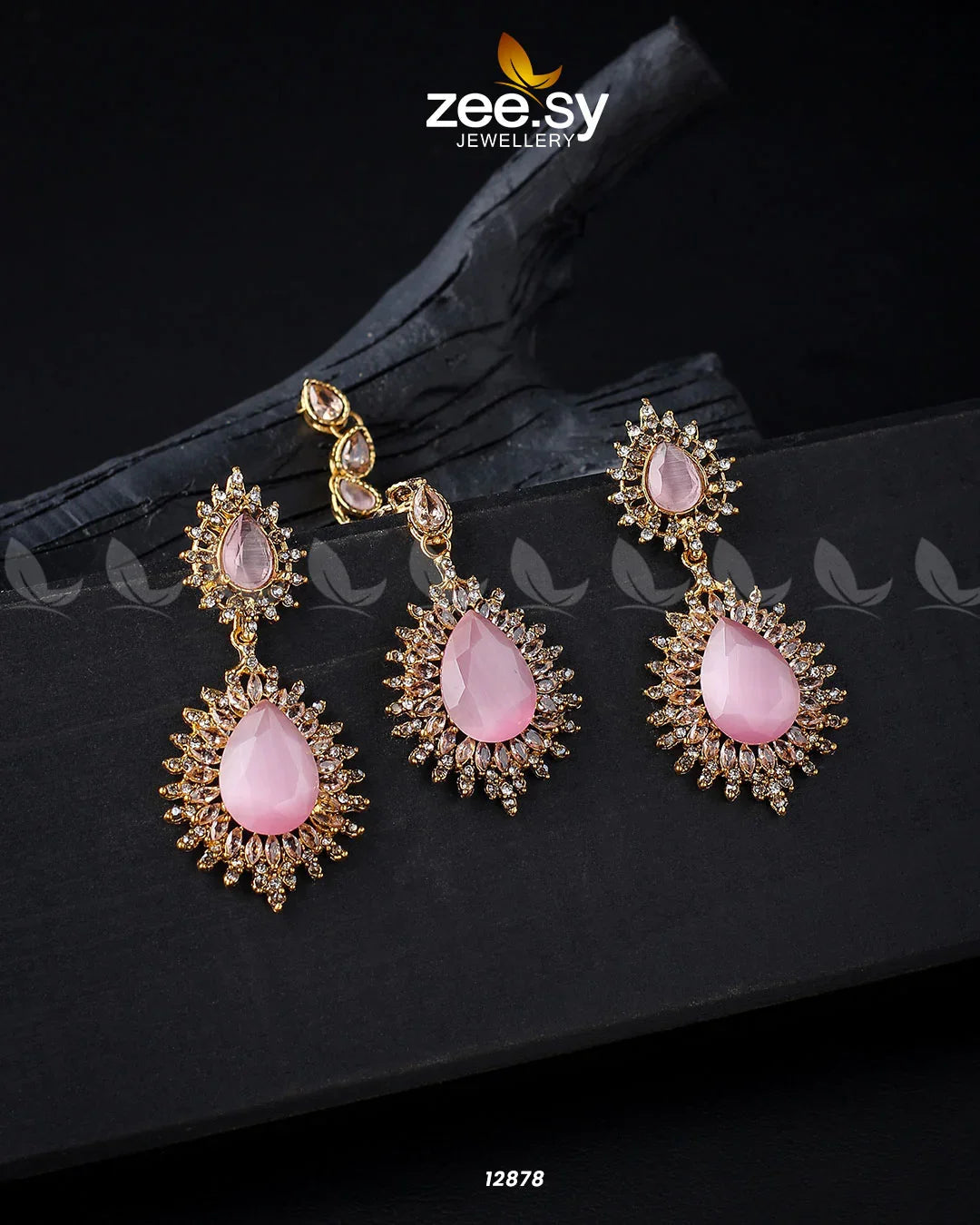 Lupine Earrings Golden Mint Pink - Zeesy Jewellery