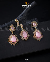 Lupine Earrings Golden Mint Pink - Zeesy Jewellery
