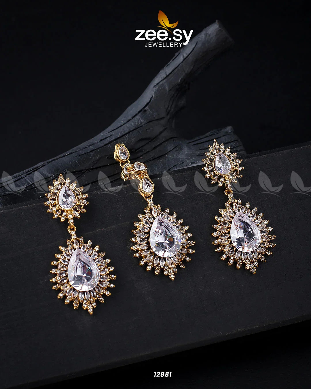 Lupine Earrings Golden White - Zeesy Jewellery