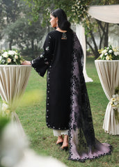 Tales Of Petals By Sardinia Unstitched 3 Piece Luxury Summer Suit-MIDNIGHT BLOOM