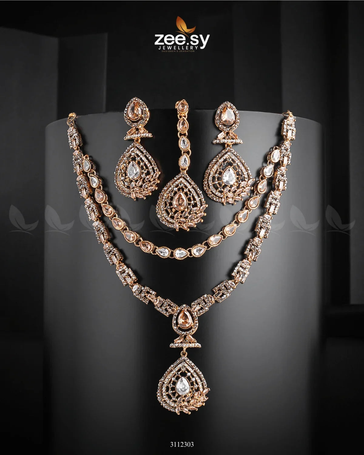 Zinnia Necklace Sets Champagne - Zeesy Jewellery