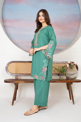 Tiraz Stitched 2 Piece Summer Suit-Zebaish