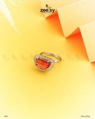 Druzy Ring Red - Zeesy Jewellery