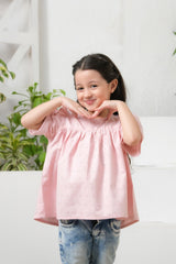 Sprinkles Stitched 1 Piece Summer Shirts Kids Collection'2025-Pink Peplum Top