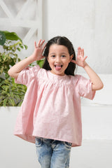 Sprinkles Stitched 1 Piece Summer Shirts Kids Collection'2025-Pink Peplum Top