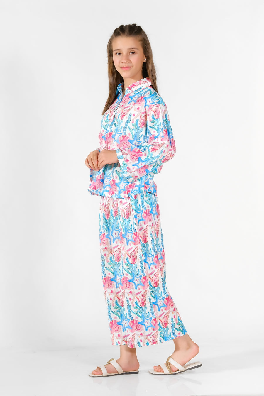 Sprinkles Stitched 2 Piece Summer Luxury Lawn Kids Collection'2025-Seashore - 2 Pcs Set - Luxury Lawn