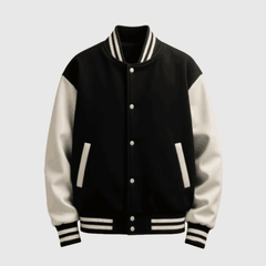 Mercato Black & White Varsity Baseball Jacket
