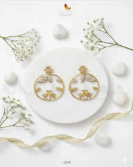 Nouveau Earrings White - Zeesy Jewellery