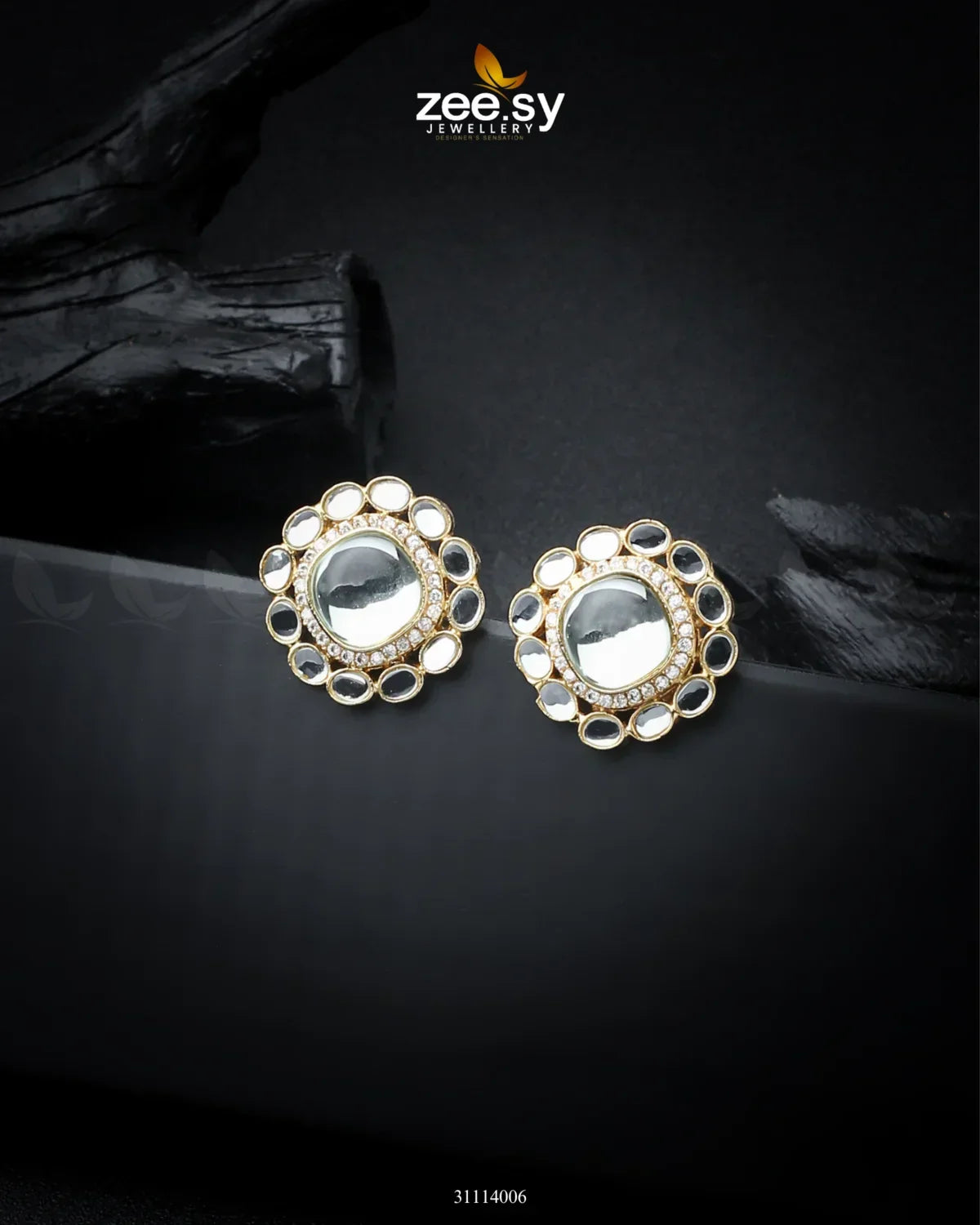 Zewar Earrings White - Zeesy Jewellery