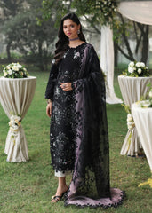 Tales Of Petals By Sardinia Unstitched 3 Piece Luxury Summer Suit-MIDNIGHT BLOOM