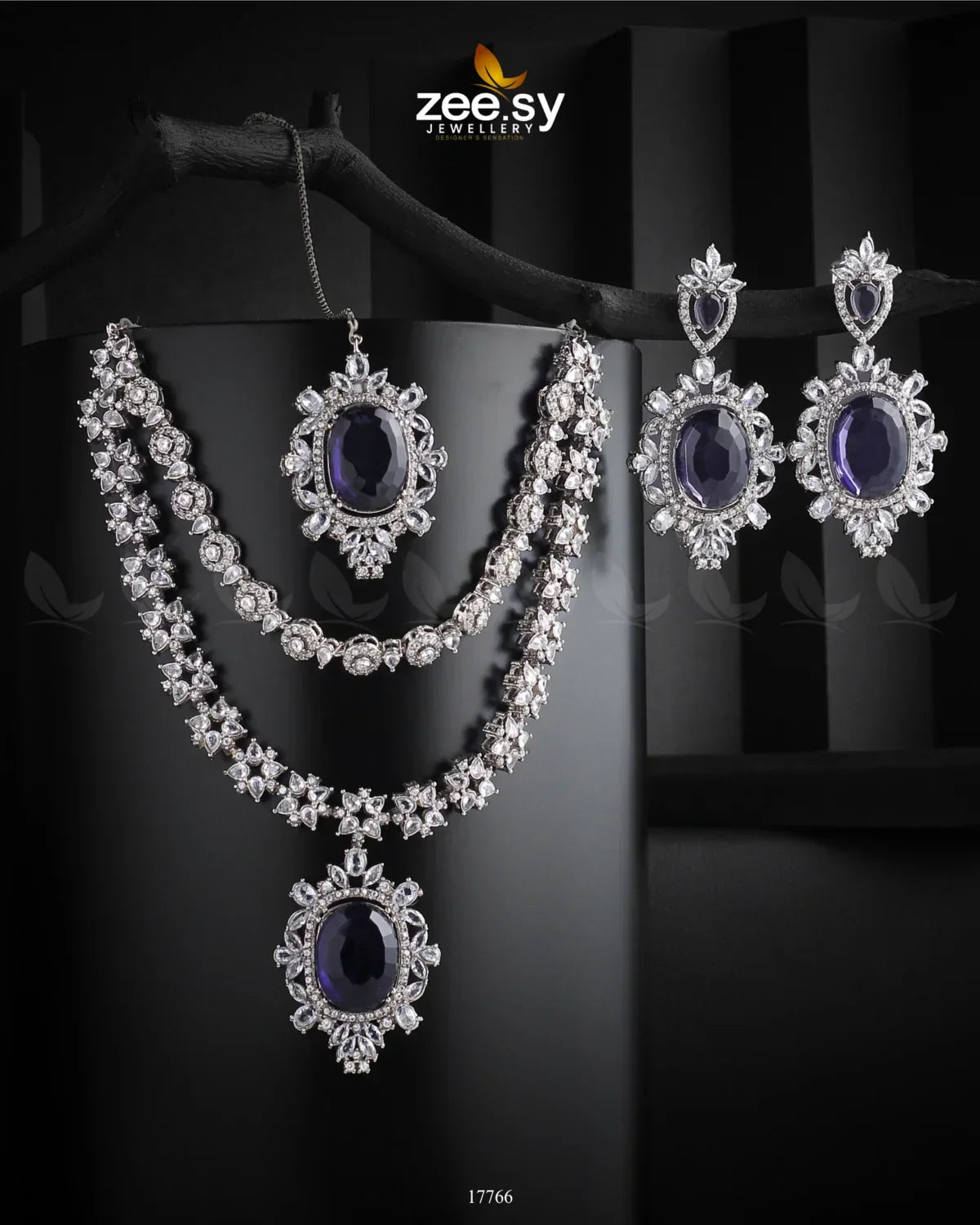 Treasure Necklace Silver Purple - Zeesy Jewellery