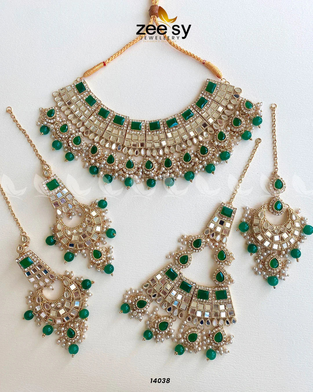 HANIA'S BRIDAL SET Green - Zeesy Jewellery