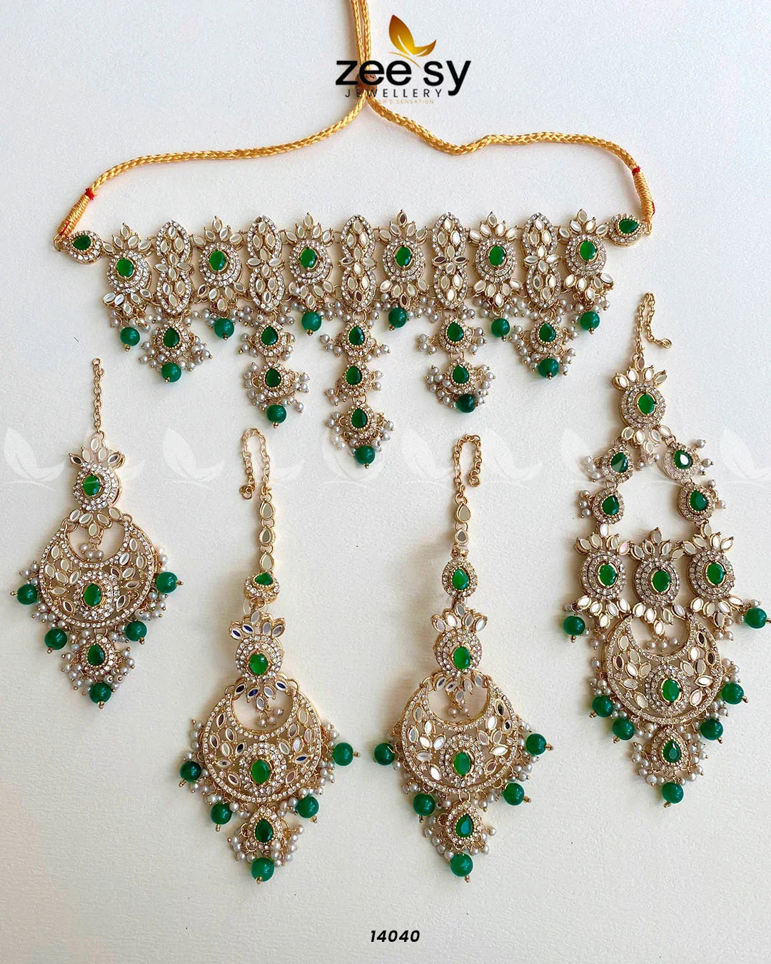 Annie's Bridal Set Green - Zeesy Jewellery