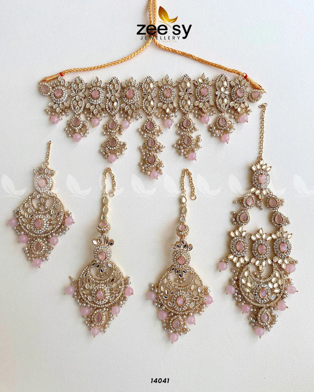 Annie's Bridal Set Pink - Zeesy Jewellery