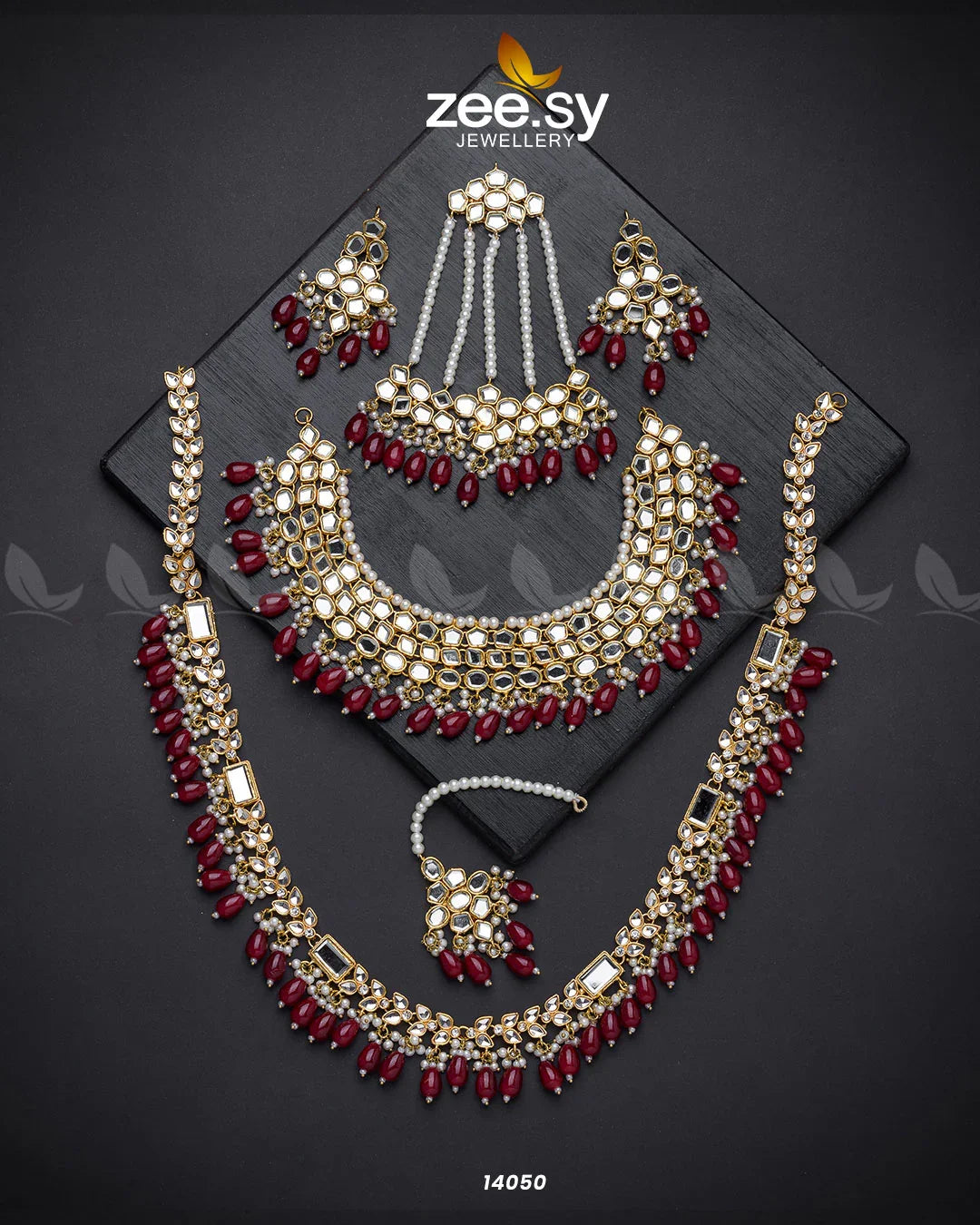 Enigmatic Bridal Set Red - Zeesy Jewellery