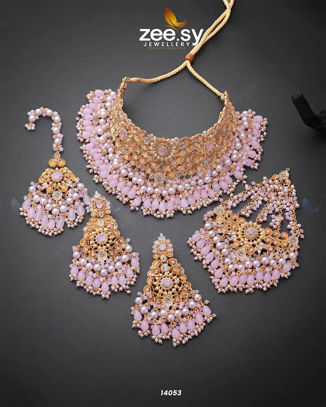 Luminescent Bridal set Pink - Zeesy Jewellery