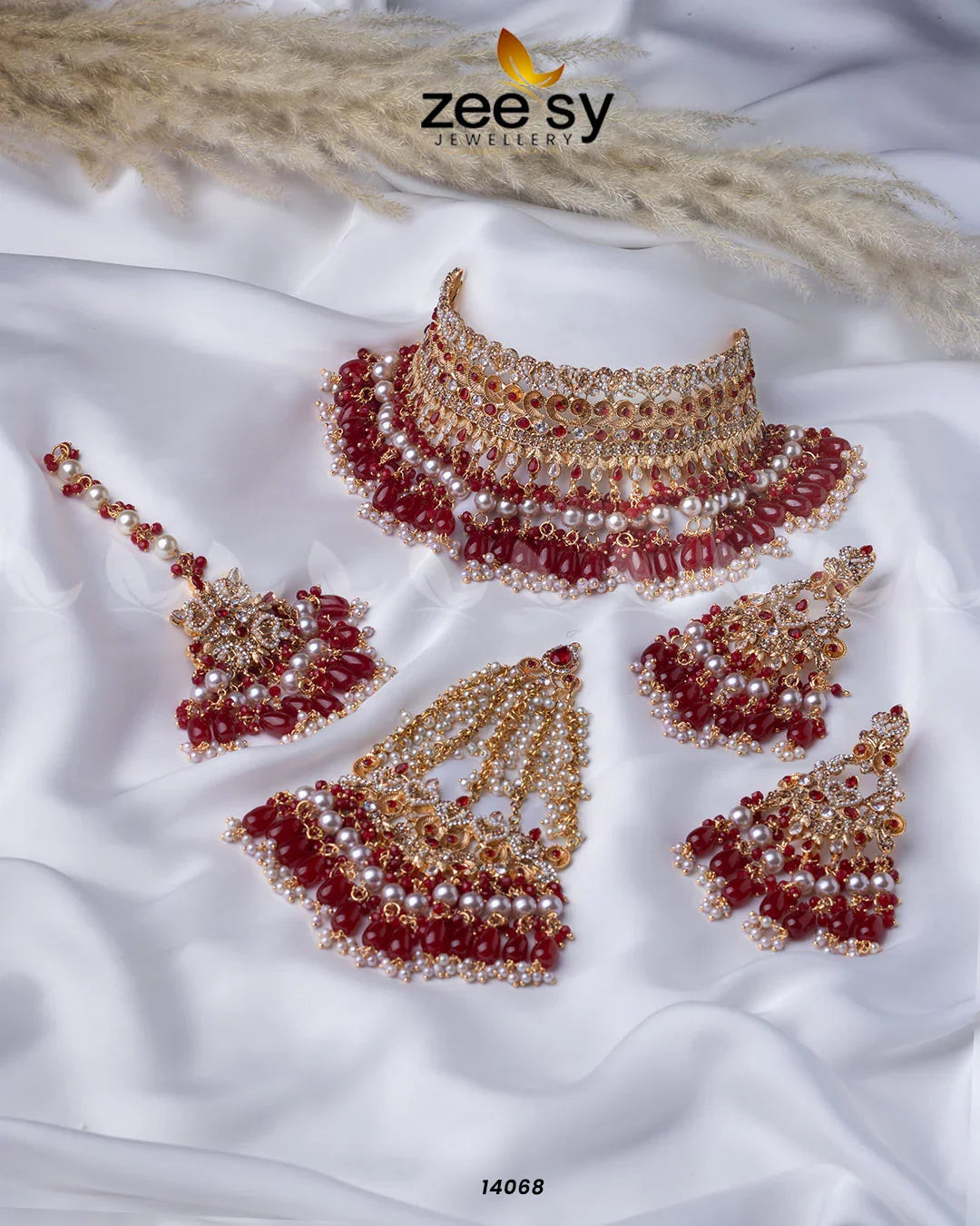 Spark Bridal Set Red - Zeesy Jewellery