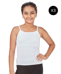 Sprinkles Stitched 1 Piece Summer Bralette Kids Collection'2025-Pack of 3 Girls Pack Solid Camisole Bralette (White)