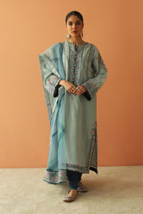Zara Shahjahan Unstitched 3 Piece Embroidered Lawn Suit-ZSJ-14-B