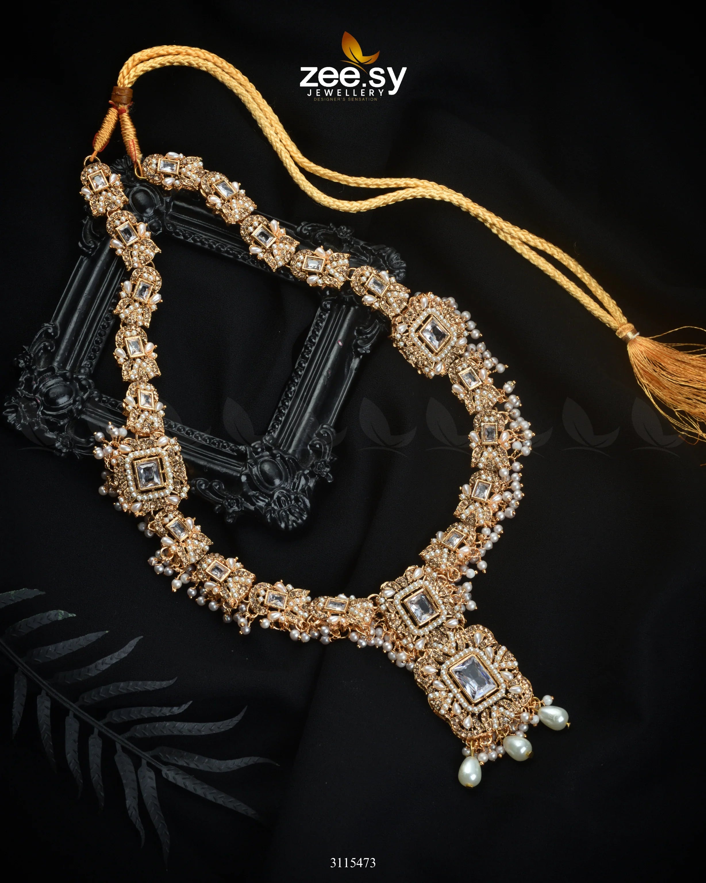 Rajwadi Aruna Malla Necklace White - Zeesy Jewellery