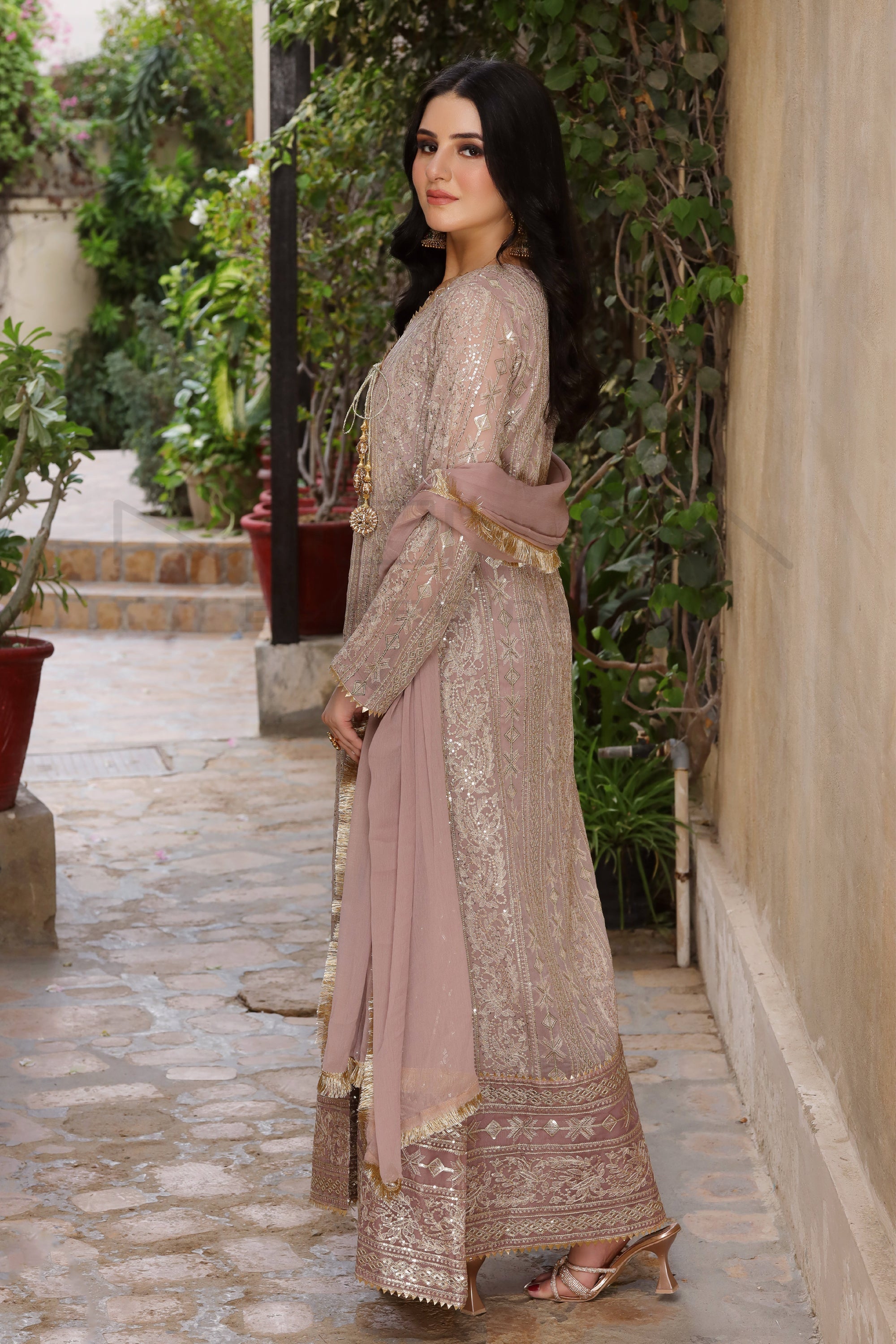 Manahils Stitched Formals Kurti 122-Divine- Lilac